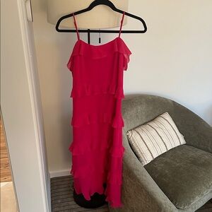 Fuchsia ruffle dress